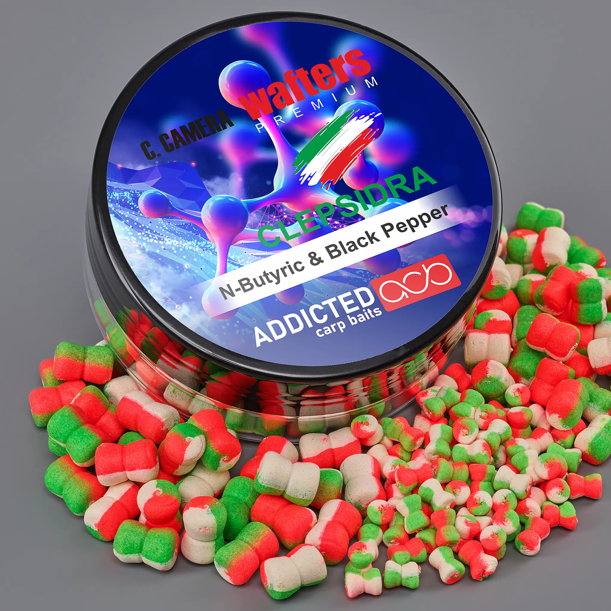 Addicted Carp Wafters Clepsidra Premium N Butyric Black Pepper 3.5 mm 6 mm 8 mm