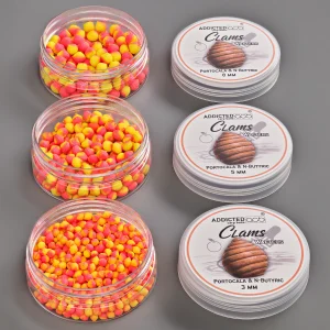 Addicted Carp Wafters Clams Orange N-Butyric 3 mm 5 mm 8 mm – wafters pomarańcza N-Butyric